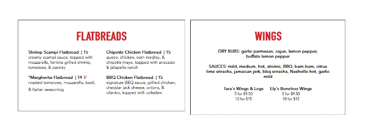 Jonathan's Grille menu