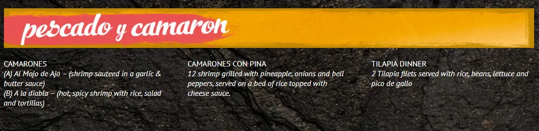 Cinco De Mayo Mexican Restaurant menu