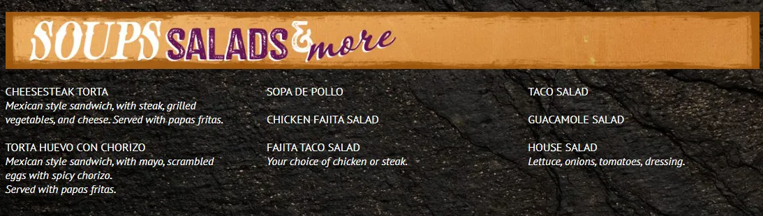 Cinco De Mayo Mexican Restaurant menu