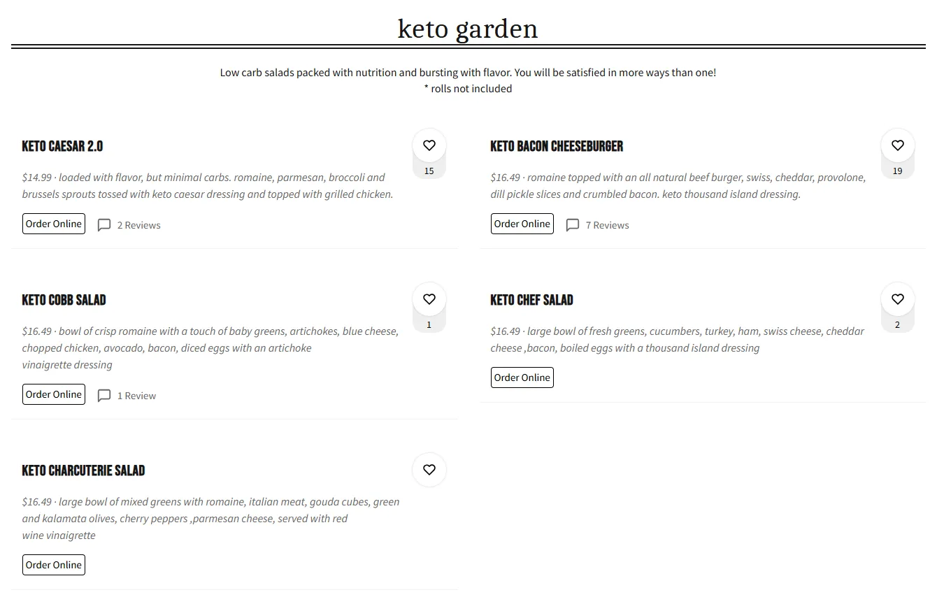 Chef's Market Cafe & Takeaway menu